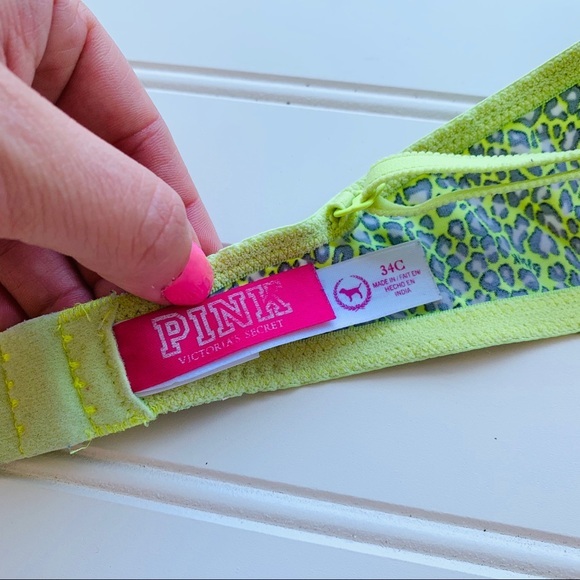 PINK 34C Neon Leopard Print Wear Everywhere Bra - Picture 4 of 5